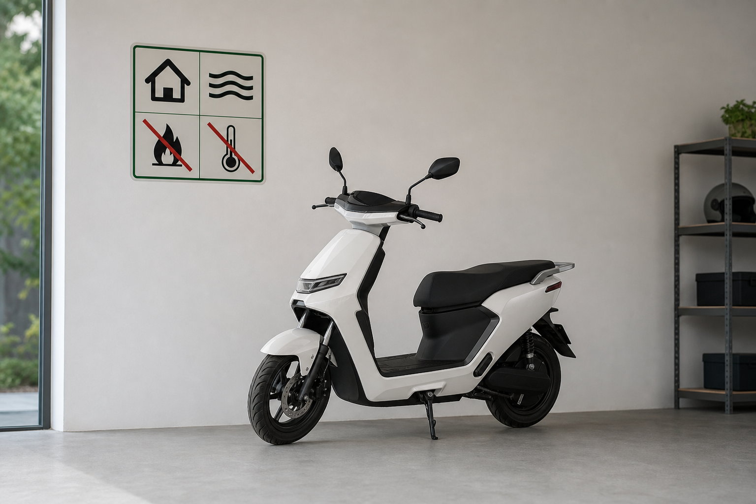 Đặt xe máy điện ở nơi thông thoáng khi có dấu hiệu bất thường